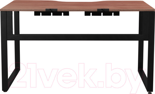 Изображение товара Письменный стол Millwood Каир 1 с вырезом 130x85x75 (дуб табачный Craft/металл черный)