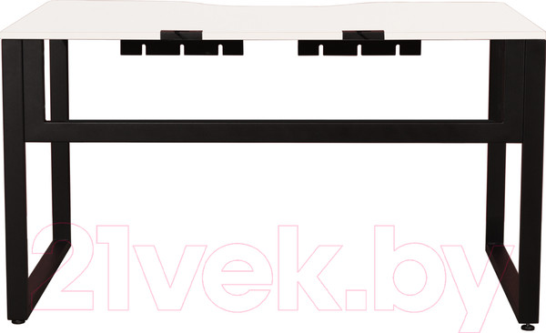 Изображение товара Письменный стол Millwood Каир 1 с вырезом 130x85x75 (белый/металл черный)