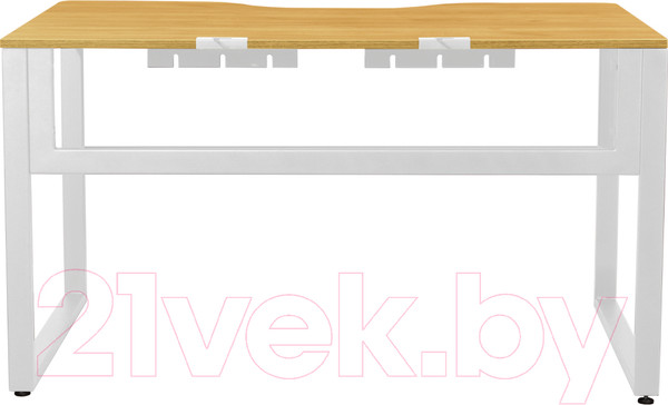 Изображение товара Письменный стол Millwood Каир 1 с вырезом 130x85x75 (дуб золотой Craft/металл белый)