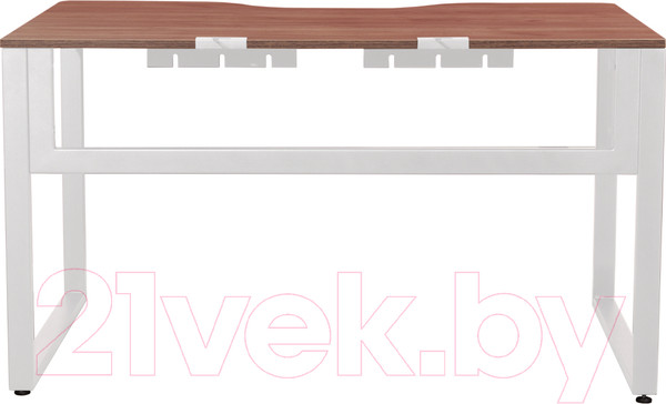 Изображение товара Письменный стол Millwood Каир 1 с вырезом 130x85x75 (дуб табачный Craft/металл белый)