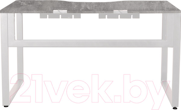 Изображение товара Письменный стол Millwood Каир 1 с вырезом 130x85x75 (бетон/металл белый)