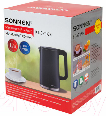 Изображение товара Электрочайник Sonnen KT-8718B / 454686 (графит)
