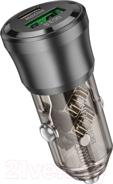 Изображение товара Адаптер питания автомобильный Borofone BZ25 (прозрачный)