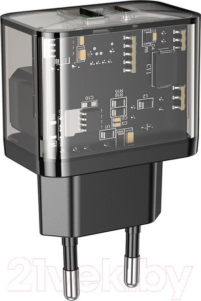 Изображение товара Адаптер питания сетевой Hoco N34 (прозрачный)