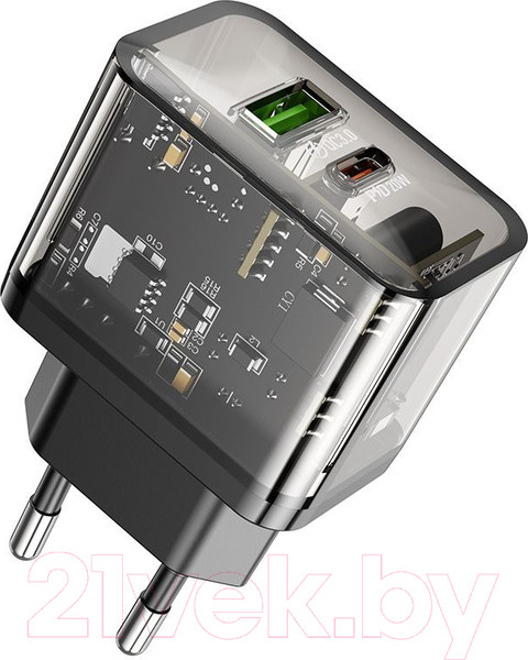 Изображение товара Адаптер питания сетевой Hoco N34 (прозрачный)