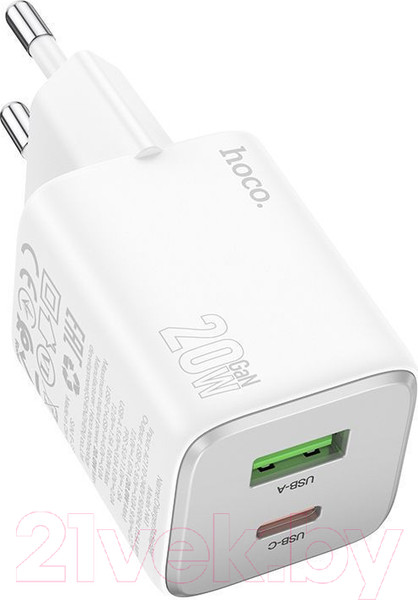 Изображение товара Адаптер питания сетевой Hoco N41 (белый)