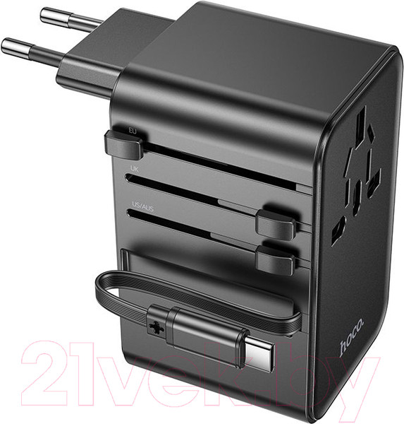 Изображение товара Зарядное устройство сетевое Hoco AC18 + кабель 1C2A (черный)