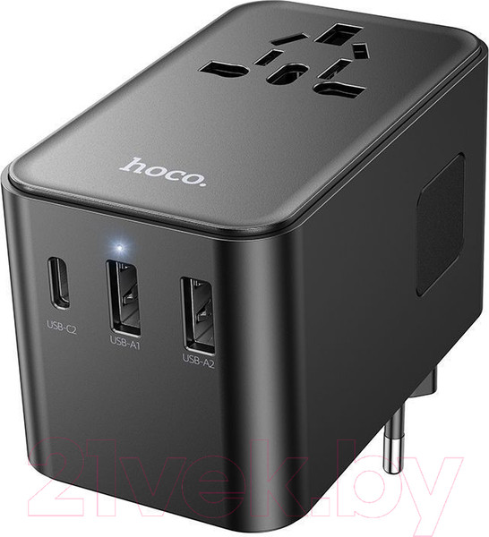 Изображение товара Зарядное устройство сетевое Hoco AC18 + кабель 1C2A (черный)