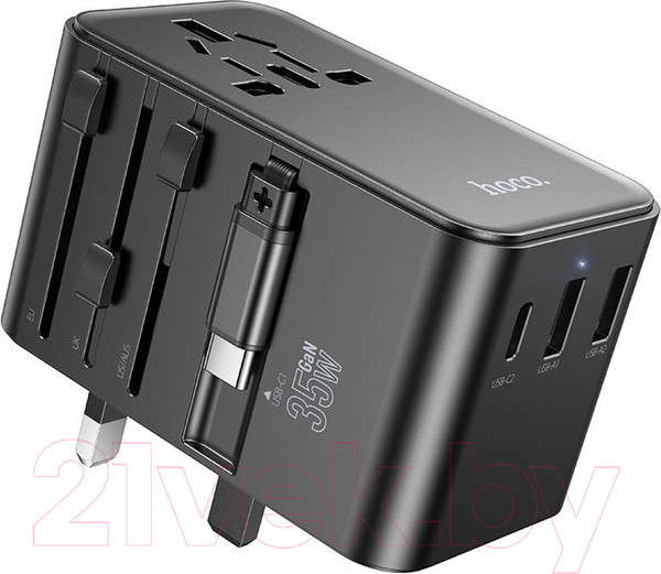 Изображение товара Зарядное устройство сетевое Hoco AC18 + кабель 1C2A (черный)