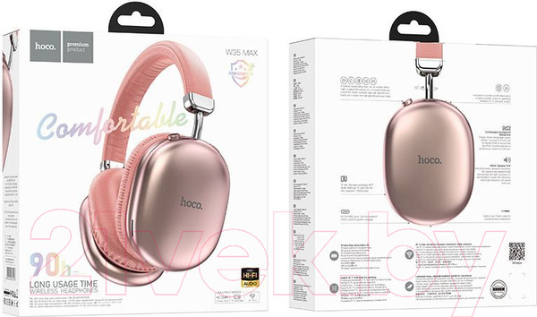 Изображение товара Беспроводные наушники Hoco W35 Max (розовый)