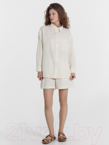 Изображение товара Рубашка Mark Formelle 122955-1/1 (р.170-92-98, молочные цветы жаккард)