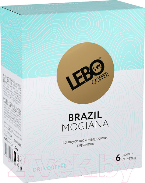 Изображение товара Кофе в дрип-пакете Lebo Бразилия арабика молотый (6x10.5г)