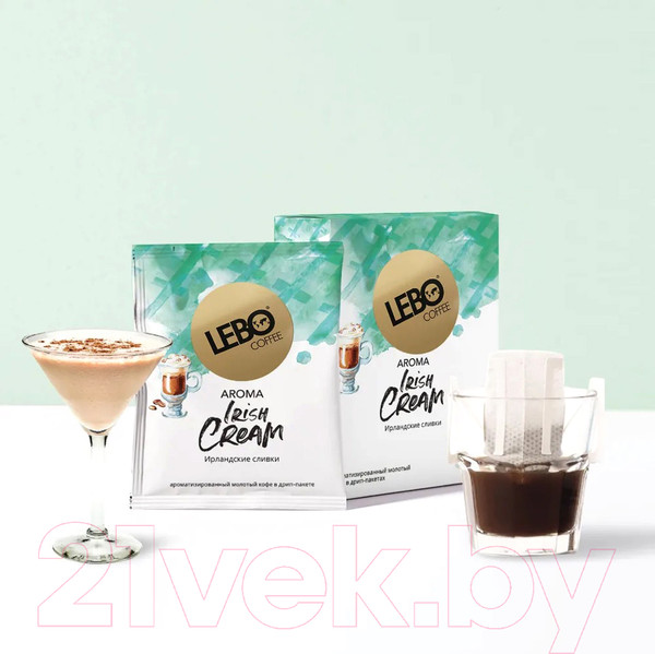 Изображение товара Кофе в дрип-пакете Lebo Irish Cream арабика с ароматом ирландских сливок молотый (6x10.5г)