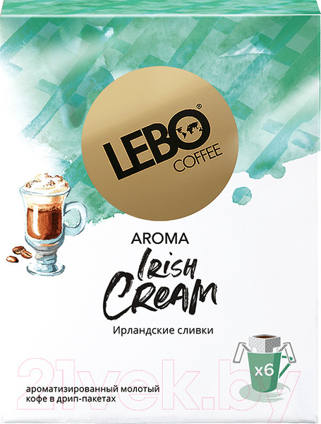Изображение товара Кофе в дрип-пакете Lebo Irish Cream арабика с ароматом ирландских сливок молотый (6x10.5г)