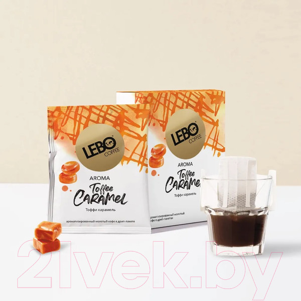 Изображение товара Кофе в дрип-пакете Lebo Toffee Caramel арабика с ароматом карамели молотый (6x10.5г)