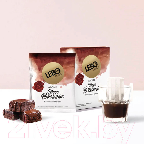 Изображение товара Кофе в дрип-пакете Lebo Choco Brownie арабика с ароматом шоколада молотый (6x10.5г)