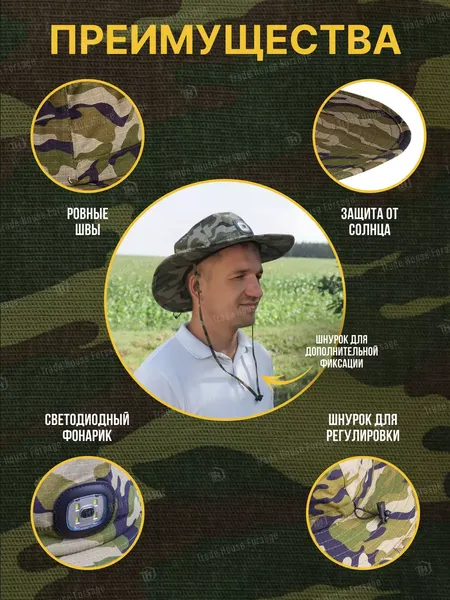Изображение товара Панама для охоты и рыбалки Forsage Туристическая F-777 (р.60)