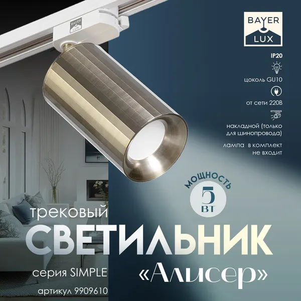 Изображение товара Трековый светильник BayerLux Алисер / 9909610 (бронза)