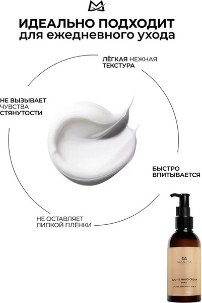 Изображение товара Крем для тела Manita Professional Lychee, Bergamot, Peach (150мл)