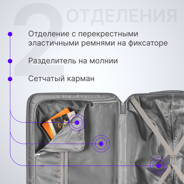 Изображение товара Чемодан на колесах DoubleW YF-PP02 (M, белый)