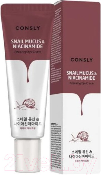Изображение товара Крем для век Consly Snail Mucus & Niacinamide Repairing Eye Cream (25мл)