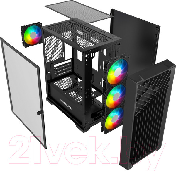 Изображение товара Корпус для компьютера Powercase Mistral Micro X4B Tempered Glass / CMMXB-L4