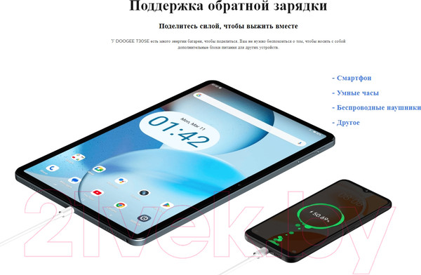 Изображение товара Планшет Doogee T30SE 4GB/128GB LTE (серый)