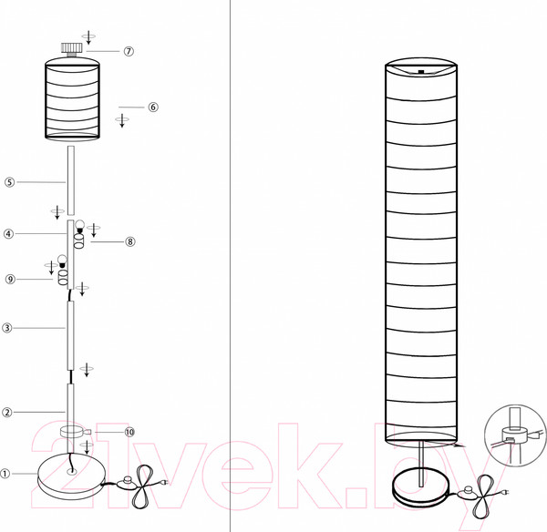 Изображение товара Торшер ArtStyle HT-153GW (темно-серый/белый)