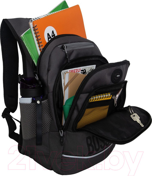Изображение товара Школьный рюкзак Grizzly RB-450-3 (серый)