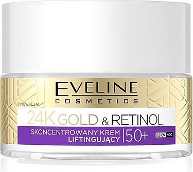 Изображение товара Крем для лица Eveline Cosmetics 24k Gold&Ceramides Концентрированный 50+ день/ночь (50мл)