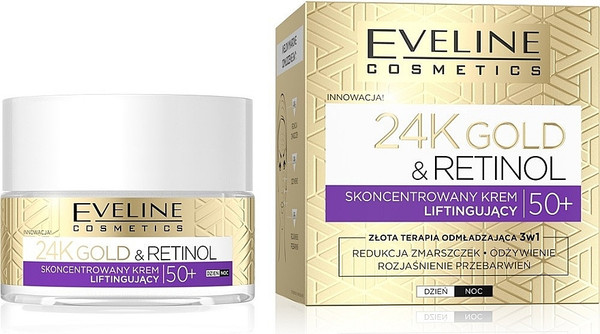 Изображение товара Крем для лица Eveline Cosmetics 24k Gold&Ceramides Концентрированный 50+ день/ночь (50мл)