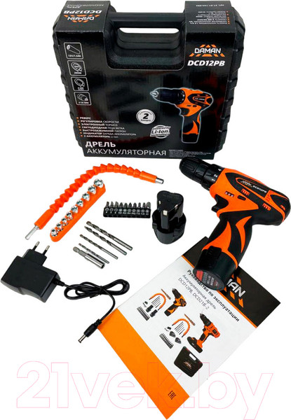 Изображение товара Аккумуляторная дрель-шуруповерт Daman DCD12PB