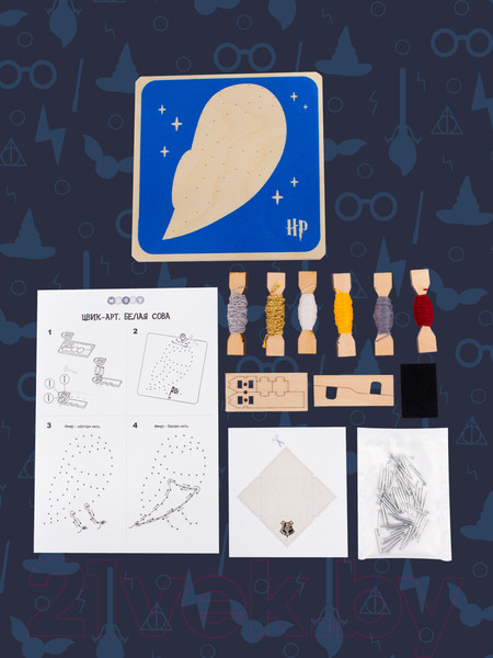 Изображение товара Набор для творчества «изонить» Woody Цвик-арт. Белая сова / 07746