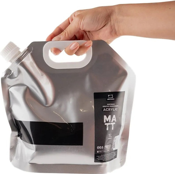 Изображение товара Акриловая краска Малевичъ 618905 (1л, черный)