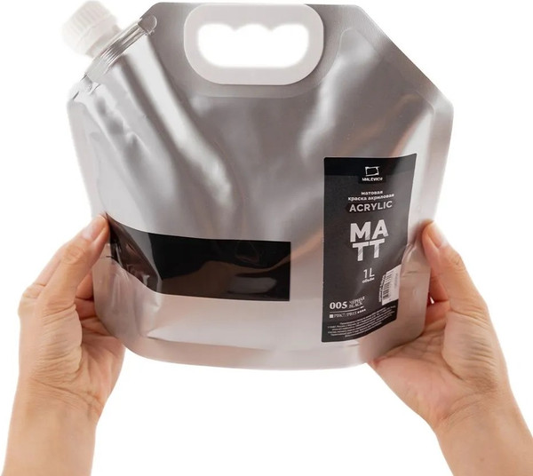 Изображение товара Акриловая краска Малевичъ 618905 (1л, черный)