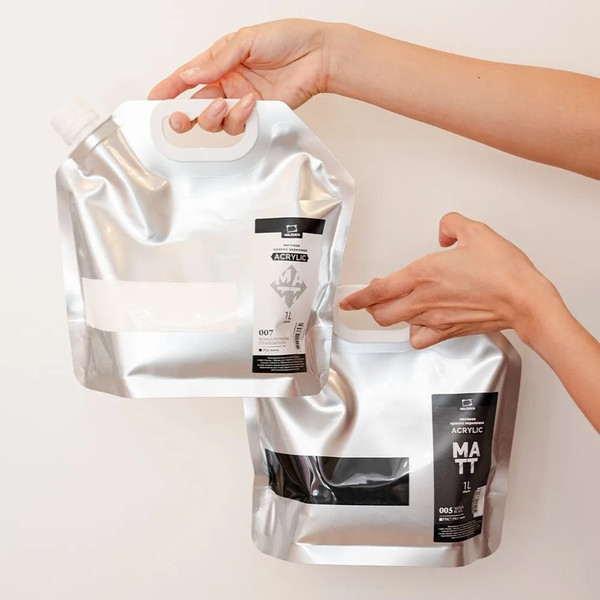 Изображение товара Акриловая краска Малевичъ 618907 (1л, белила титановые)