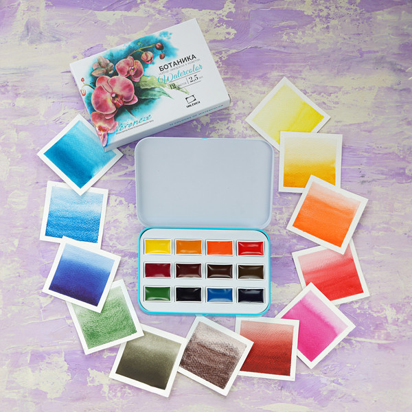 Изображение товара Акварельные краски Малевичъ Veroneze. Ботаника / 630975 (12цв)
