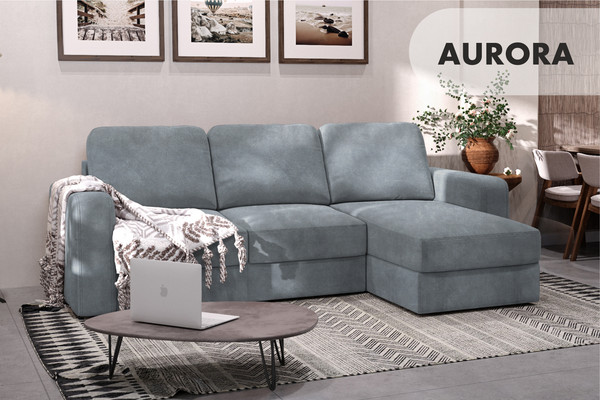 Изображение товара Диван угловой Mio Tesoro Aurora правый (Kashemir 974 серый)