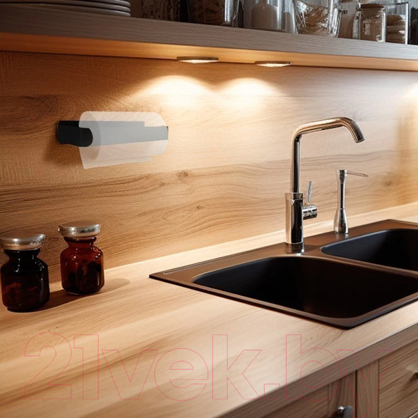 Изображение товара Держатель для бумажных полотенец в ванную Rexant 38-0637 (черный)