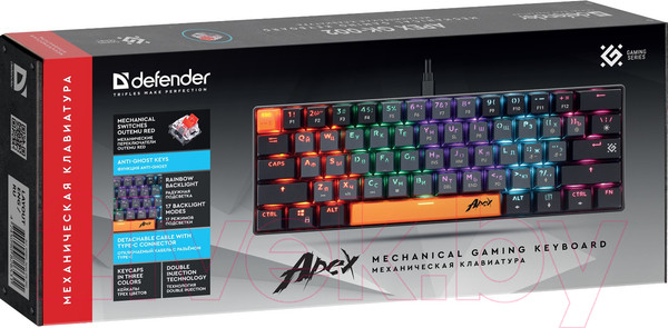 Изображение товара Клавиатура Defender Apex GK-002 / 45002 (серый)