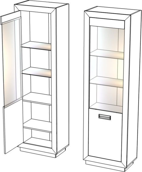 Изображение товара Шкаф с витриной Мебель-КМК Л Эстель 0738.22-02 (сосна шале/бетон спаркс 861)