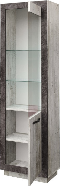Изображение товара Шкаф с витриной Мебель-КМК Л Эстель 0738.22-02 (сосна шале/бетон спаркс 861)