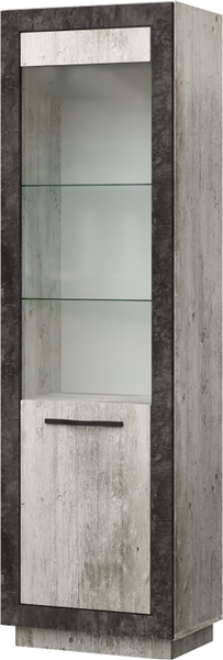 Изображение товара Шкаф с витриной Мебель-КМК Л Эстель 0738.22-02 (сосна шале/бетон спаркс 861)