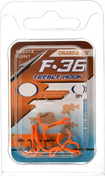 Изображение товара Набор крючков рыболовных Flagman Fishing Treble hook F36 Orange №4 / F36O-04  (5шт)