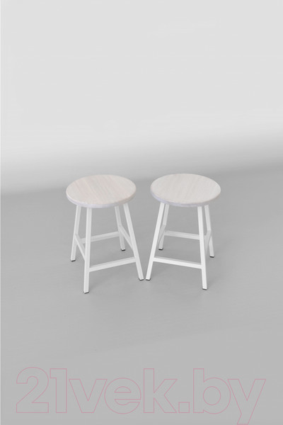 Изображение товара Набор табуретов Stal-Massiv SMH-245 (2шт, дуб беленый/белый)