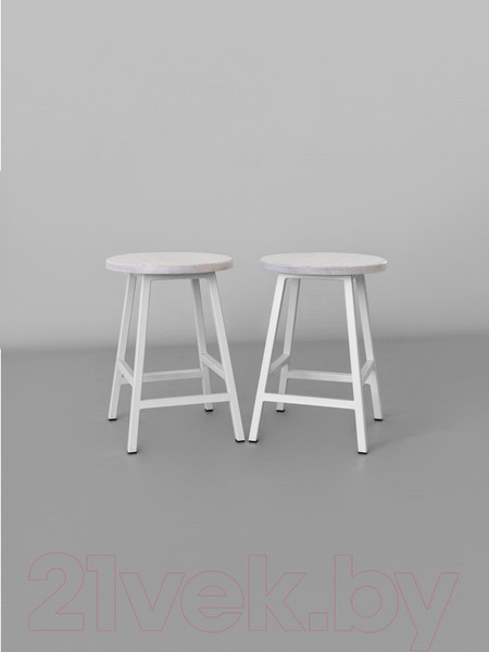 Изображение товара Набор табуретов Stal-Massiv SMH-245 (2шт, дуб беленый/белый)