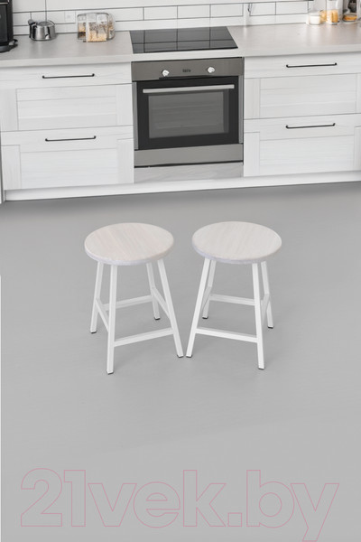 Изображение товара Набор табуретов Stal-Massiv SMH-245 (2шт, дуб беленый/белый)