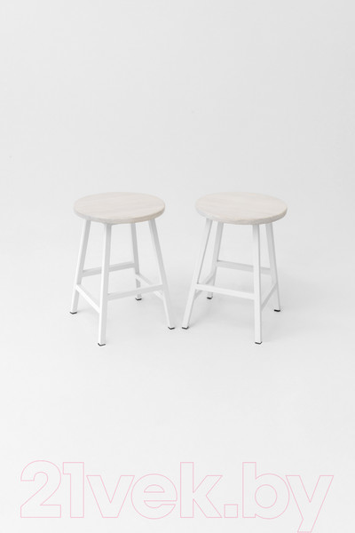 Изображение товара Набор табуретов Stal-Massiv SMH-245 (2шт, дуб беленый/белый)
