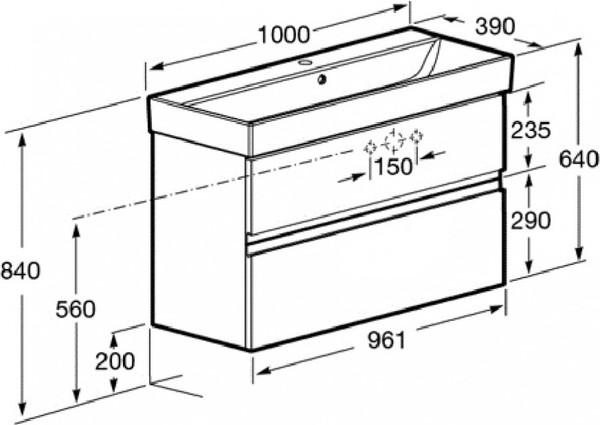 Изображение товара Тумба под умывальник Roca Oleta 100 / A857641806 (белый глянцевый)