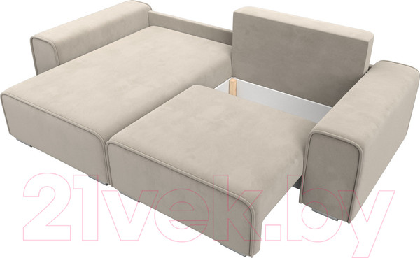 Изображение товара Диван угловой Лига Диванов Лига-029 левый / 121917L (микровельвет бежевый)